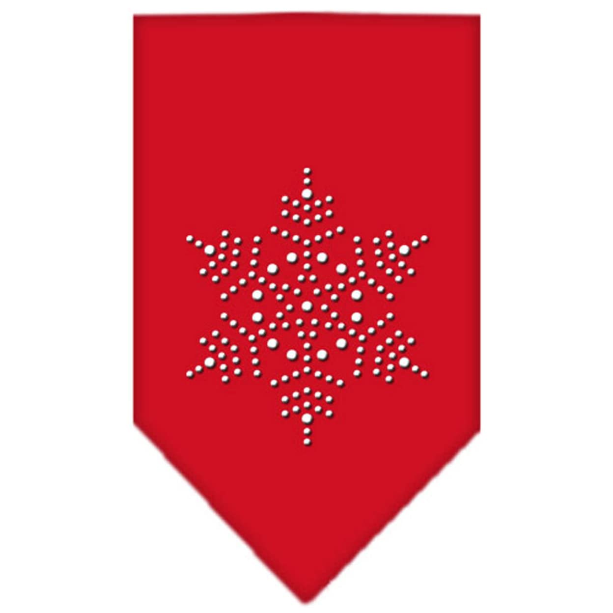 Christmas Pet and Dog Bandana Rhinestone, "Snowflake" Red Small