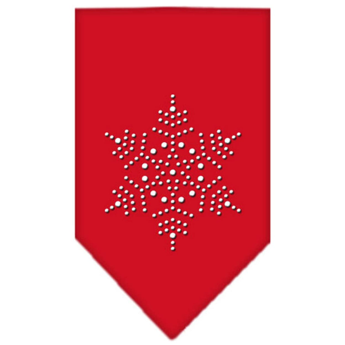 Christmas Pet and Dog Bandana Rhinestone, &quot;Snowflake&quot; Red Small