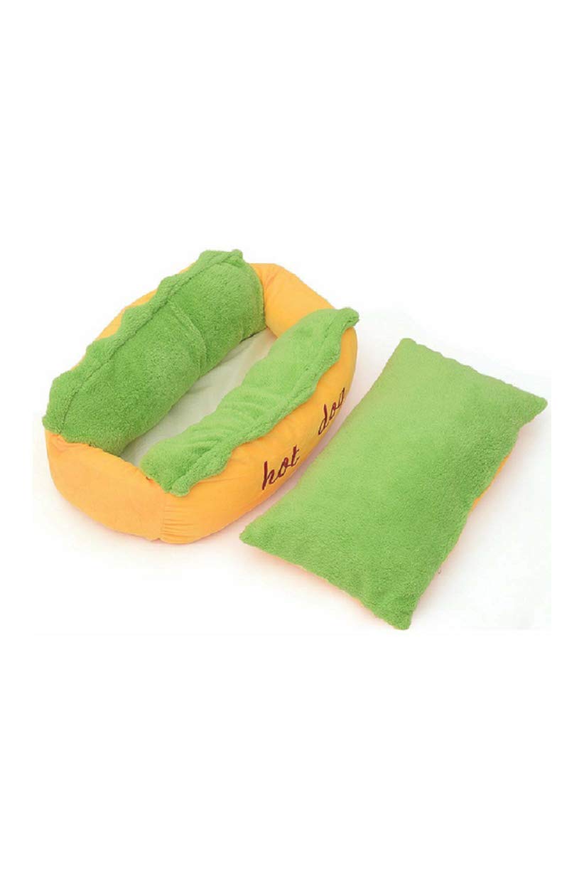 Hot Dog Design Pet Dog Bed,Soft Removable And Washable Pet Mat Dog House Dot Small Pet Animal Small Dog Bed