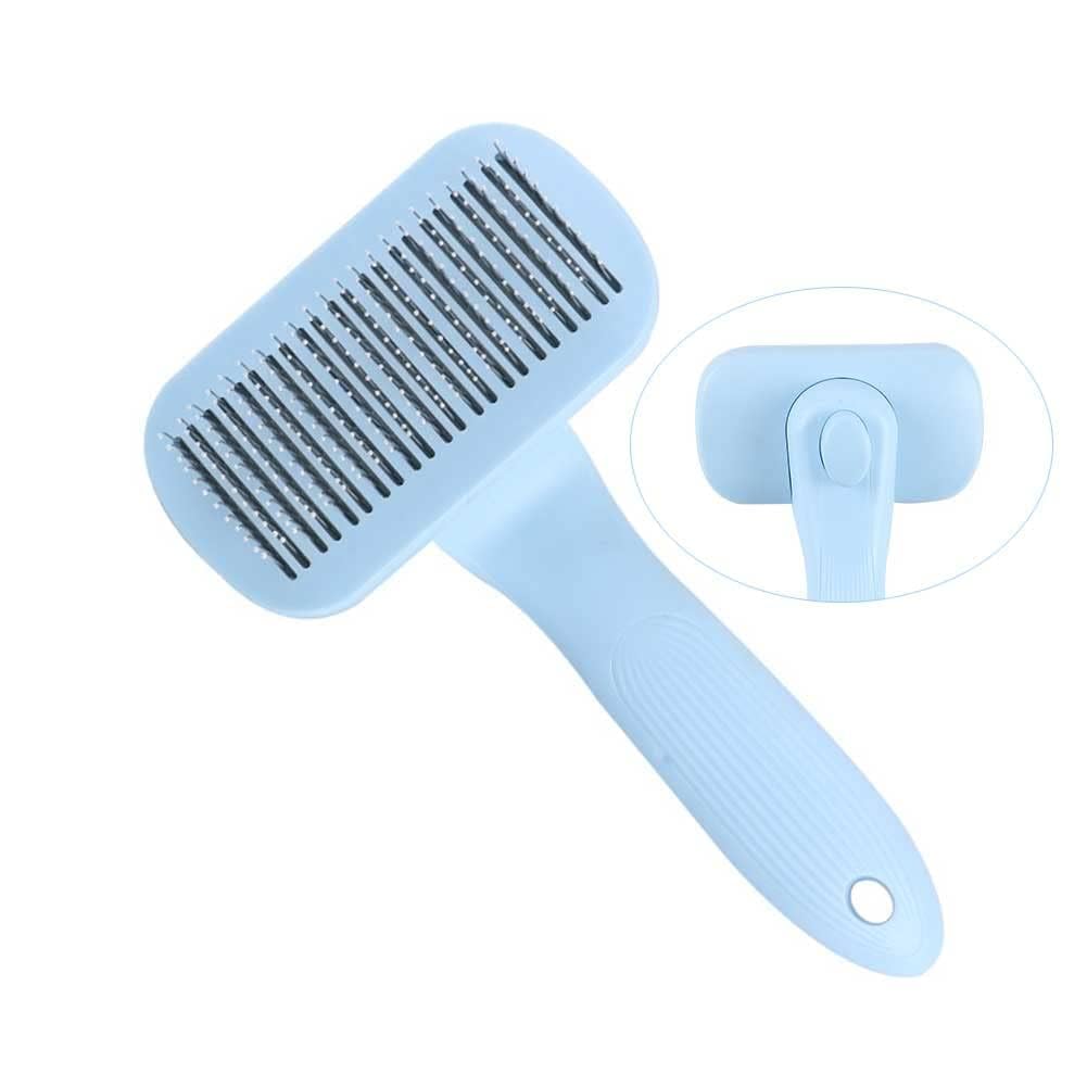Soniqe Self Cleaning Slicker Pet Grooming Brush | Pet Cleaning Tool Suitable For All Pets | Rectangular Shape (Multicolour)