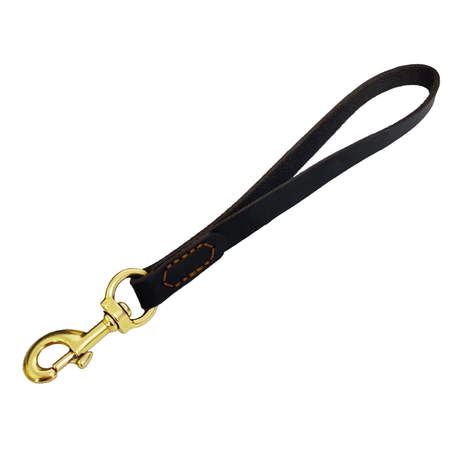 Lwbmg Leather Short Dog Leash 12 Inch Short Dog Traffic Lead Leash For Large Dogs Training And Walking Black