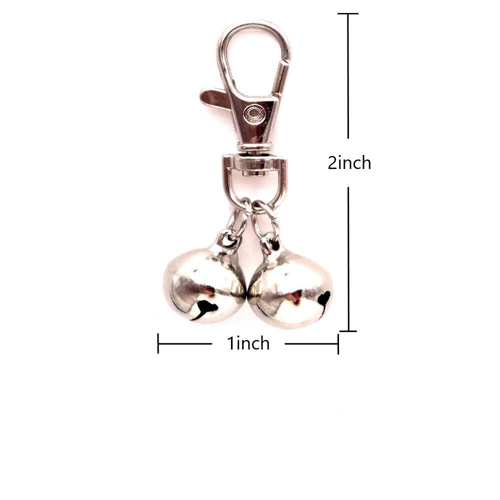 DIY Pet Bells 304 Stainless Steel Dog Bells 4 pcs Gold and Silver Bell Training Charm Pendants Jewelry for Pet Dog Cat Necklace