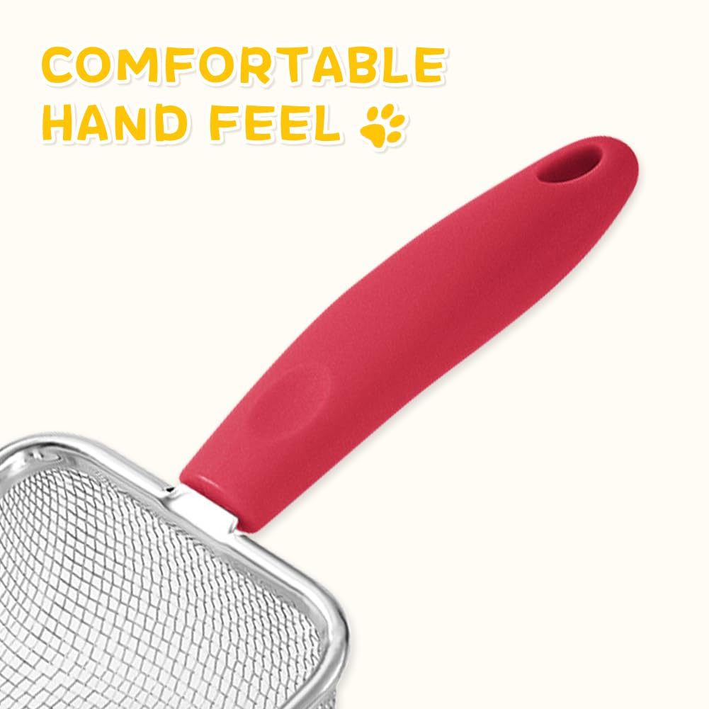 Umuaccan Cat Litter Scoop,Sturdy Litter Cleaner Corner Shovel,Stainless Steel Mesh Litter Shovel,Easy To Clean Reptile Terrarium