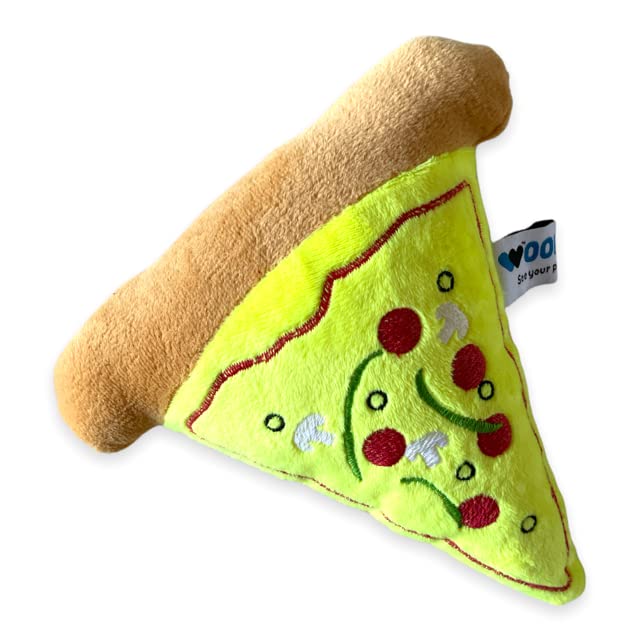 W Pizza Emoji Squeak Plush Toy for Puppy, Not for Heavy Chewers | Toys for Dogs | Dog Toys for Puppies | Dog Squeaky Toy | Soft 