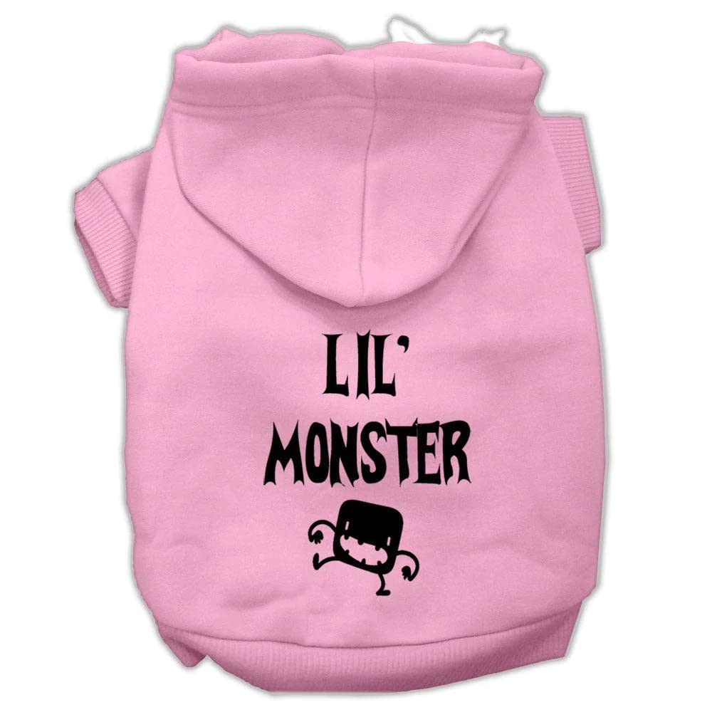 Mirage Pet Products 10&quot; Lil Monster Screen Print Pet Hoodie, Small, Grey