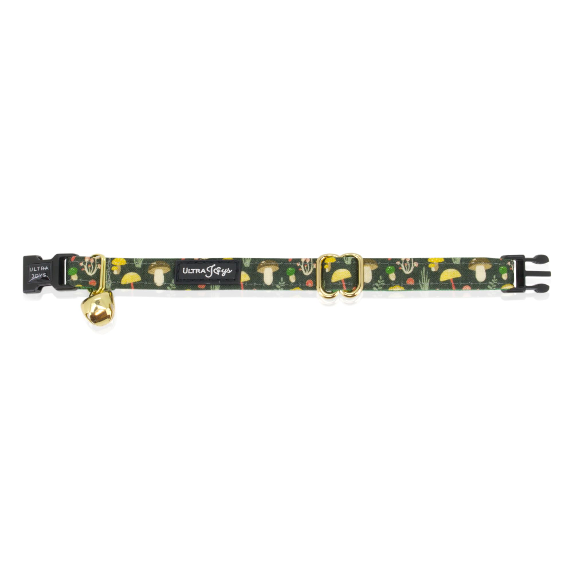 Ultra Joys Cat Collar With Bells - Breakaway For Kittens & Cats - Boy & Girl Collars - Mushroom Small