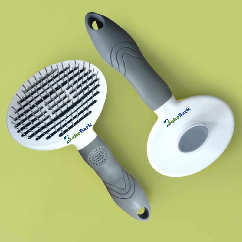 Bohobark Dog Hair Comb For Dematting And Deshedding | 2In1 Tool Pet Grooming Brush | Dog Hair Brushes For Shedding And Removin