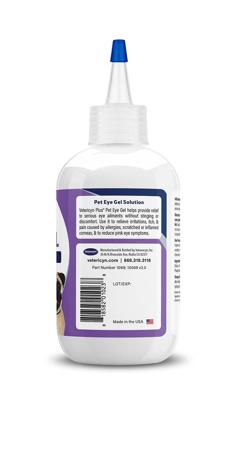 Vetericyn Plus Pet Eye Gel | Dog and Cat Eye Ointment Alternative to Lubricate and Relieve Eye Irritations and Abrasions, Reduce