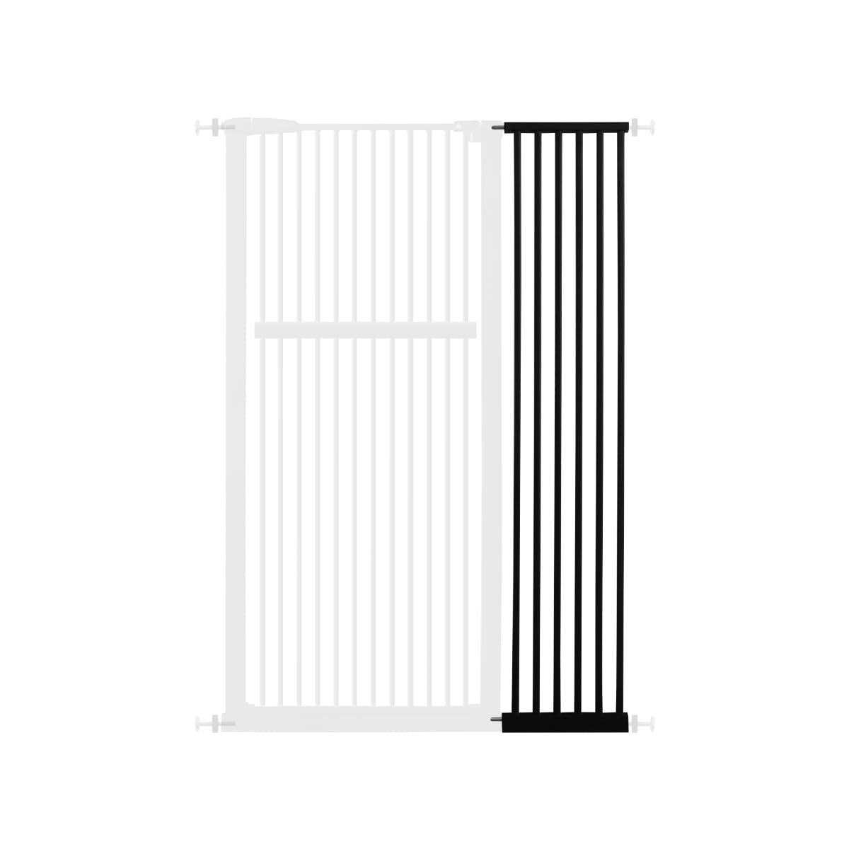 Lumizone Extra Tall Pet Gate 55.12'' High Pressure Mounted 12.60'' Wide Extension kit 1.37'' Gap (12.60'', Black)