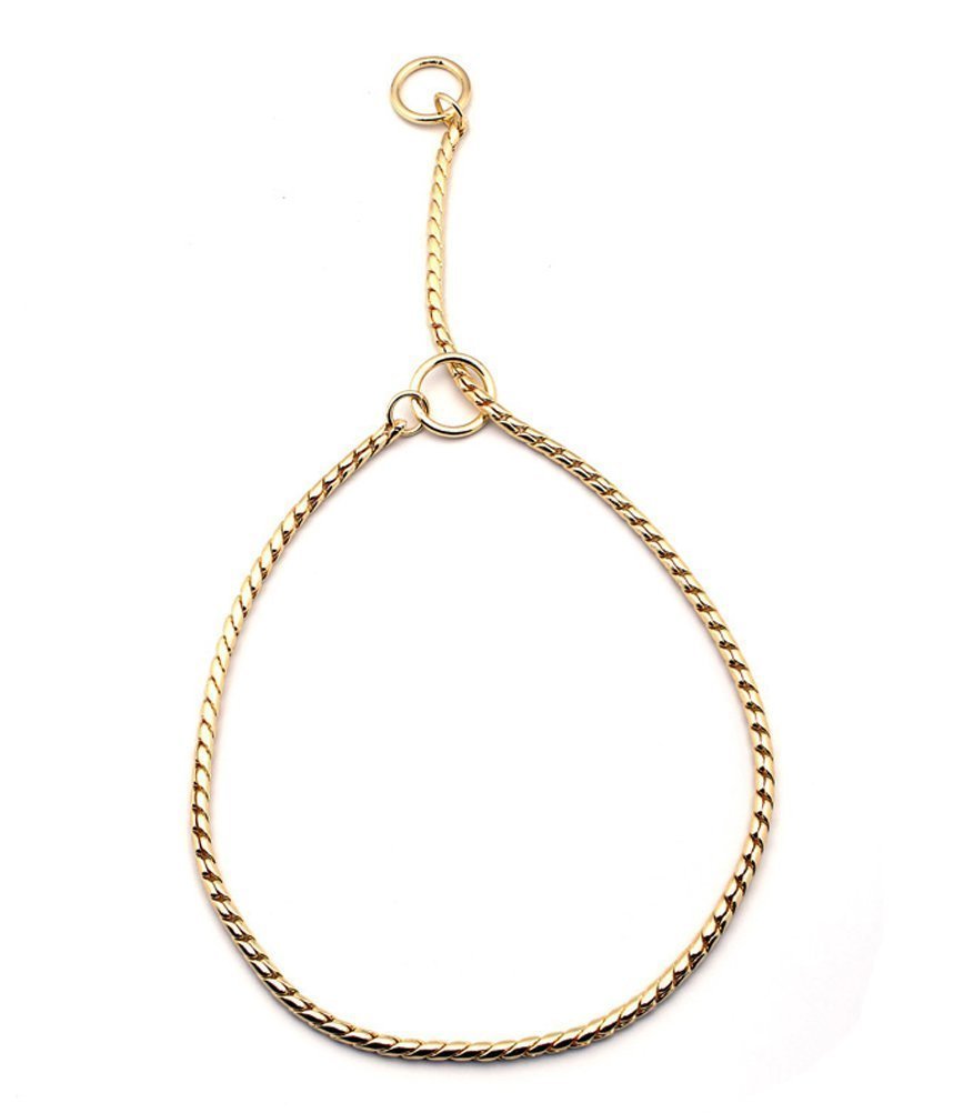 Sgoda Gold Dog Chain Collar Choke Pet Training Snake Collar With Heavy Links, 20 In, 3.5 Mm
