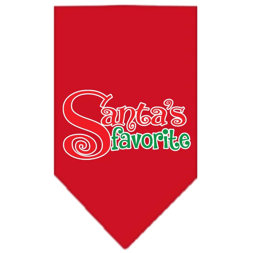 Christmas Pet and Dog Bandana Screen Printed, "Santa's Favorite" Purple Small