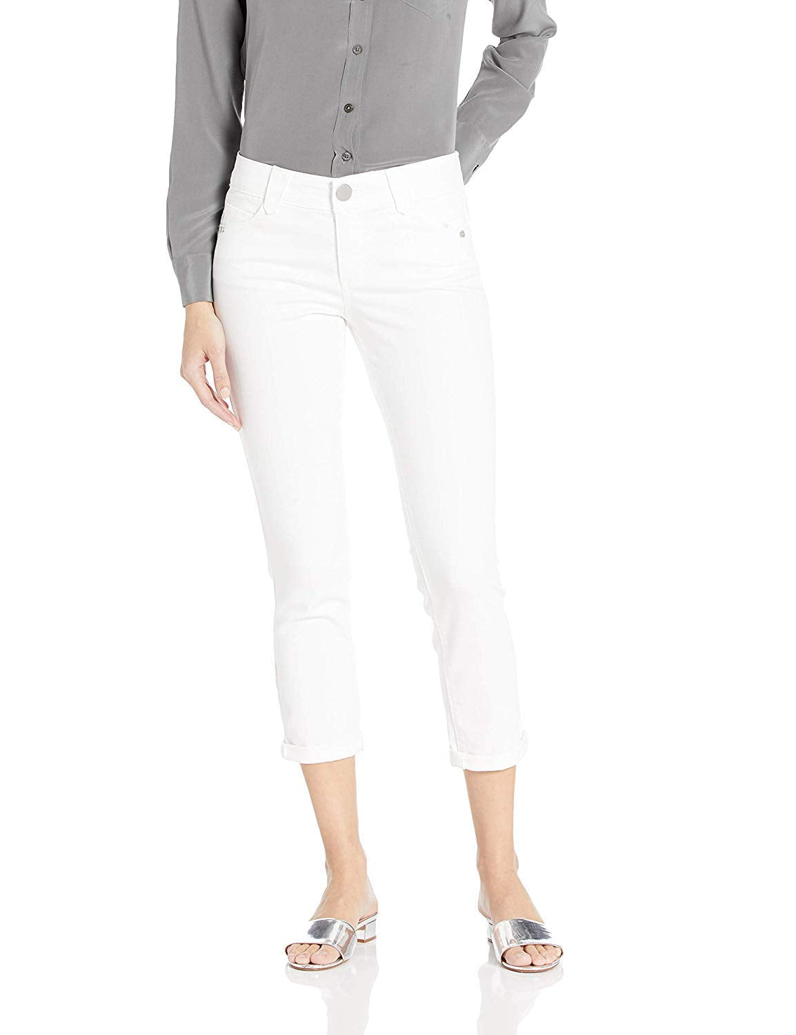 Democracy Womens Absolution Crop Jeans, Optic White, 8 Us