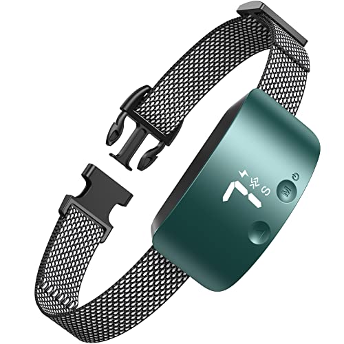 NBJU Bark Collar for Dogs - Rechargeable Anti-Barking Training Collar with 7 Adjustable Sensitivities, Beep & Vibration, Blackish Green