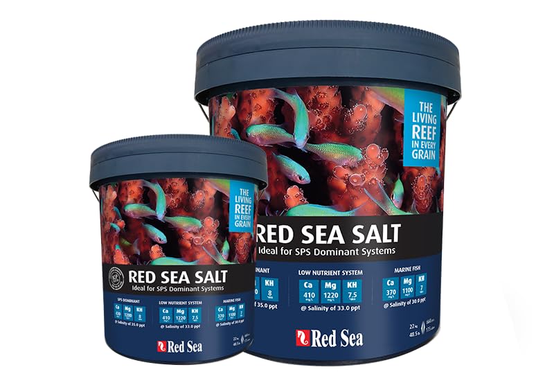 Red Sea Reef Salt Mix Small Bucket | Makes 55 Gallons Complete Marine Saltwater Aquarium Advanced Formula Optimal Coral Health &