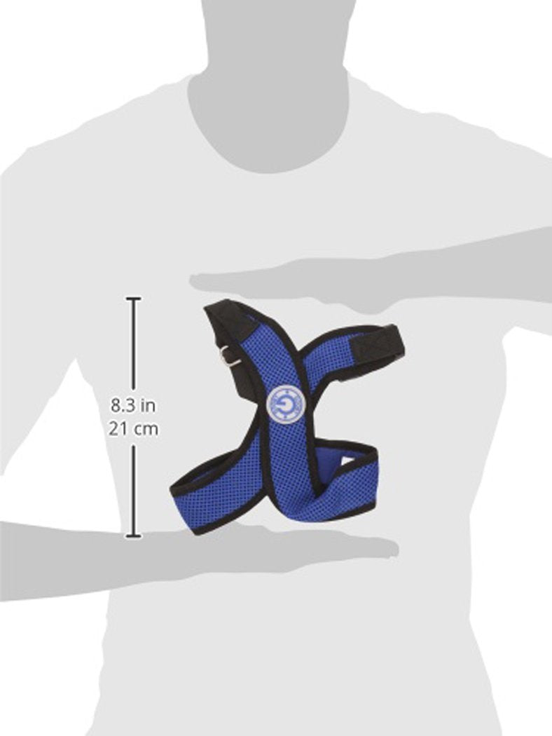 Gooby Comfort X Head In Harness - Blue, Large - No Pull Small Dog Harness, Patented Choke-Free X Frame - Perfect On The Go Dog H