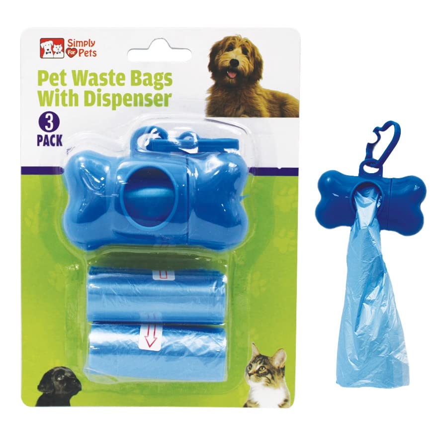 Simply For Pets Waste Bag 3 Pk 1 Dispenser + 2 Rolls 15Pc Bags