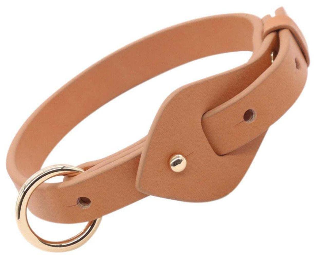 Pet Life Ever-Craft Boutique Series Adjustable Designer Leather Dog Collar, MD, Brown