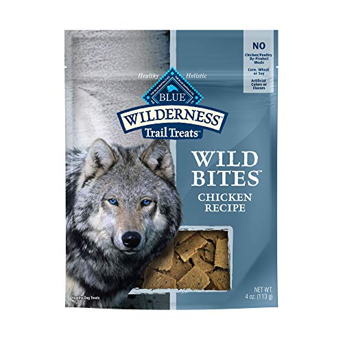 Blue Buffalo Wilderness Trail Treats Wild Bites High Protein Grain Free Soft-Moist Dog Treats, Chicken 4-Oz Bag