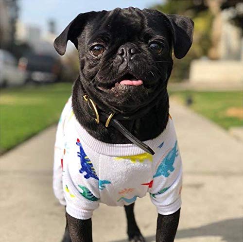 Cutebone Dinosaur Dog Pajamas Adorable Puppy Clothes Jumpsuit Pjs Pet Apparel Soft Fleece Cat Coat, Xlarge P01Xl