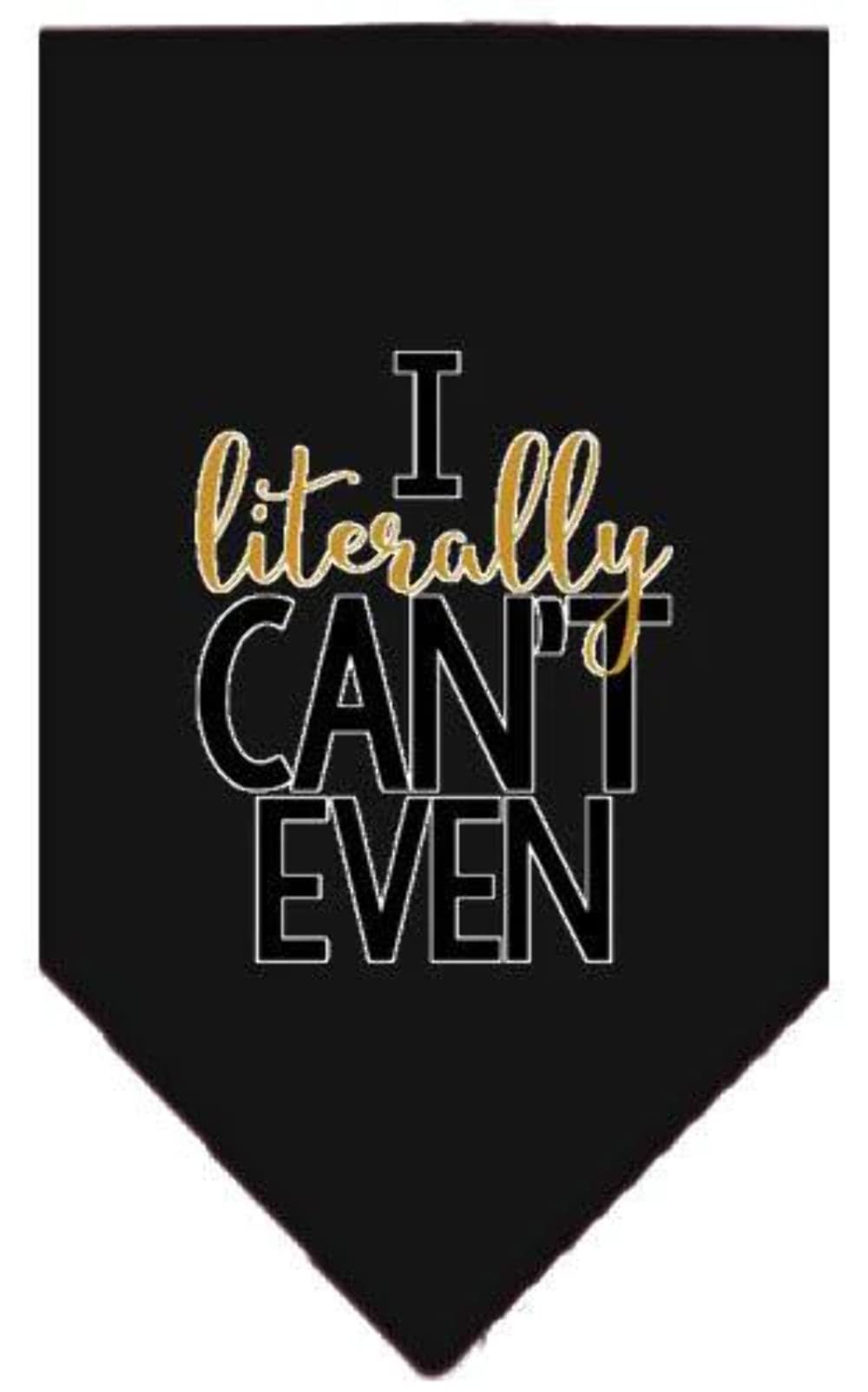 Pet and Dog Bandana Screen Printed, "I Literally Can't Even" Orange Large
