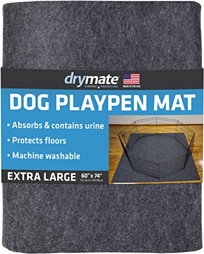 Drymate Dog Playpen Mat, Absorbent, Waterproof, Non-Slip, Machine Washable, Xl Size (60    X 74   ), Reusable Puppy Pad For Trai