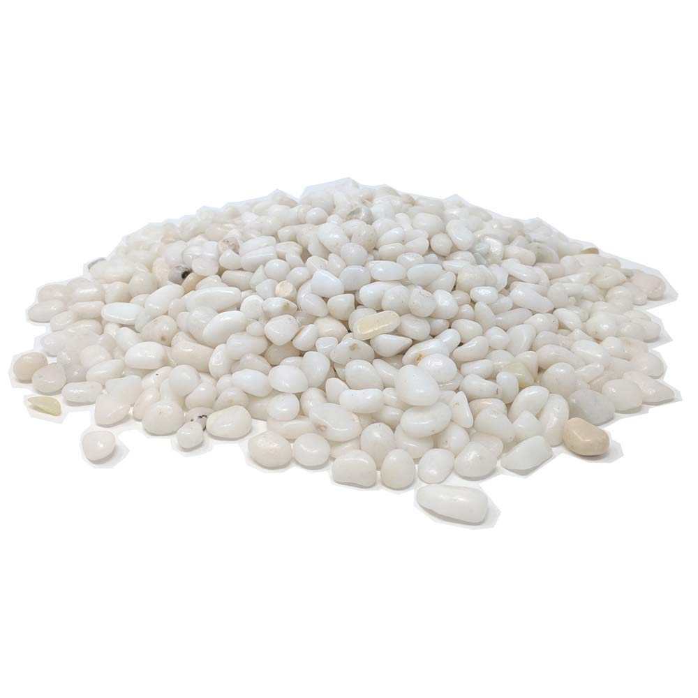 Midwest Hearth Natural Decorative Polished White Pebbles 3/8'' Gravel Size (5-Lb Bag)