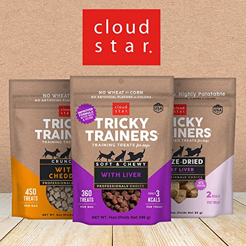 Cloud Star Tricky Trainers Chewy Dog Treats - Whole Grain Soft for Adult & Puppy