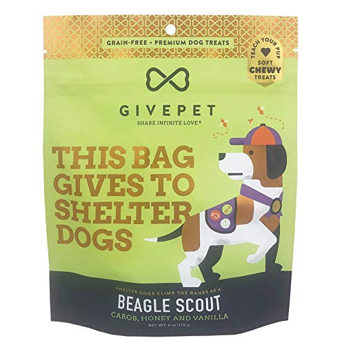 Givepet Beagle Scout Carob,Honey And Vanilla Soft Chewy Treats 6Oz