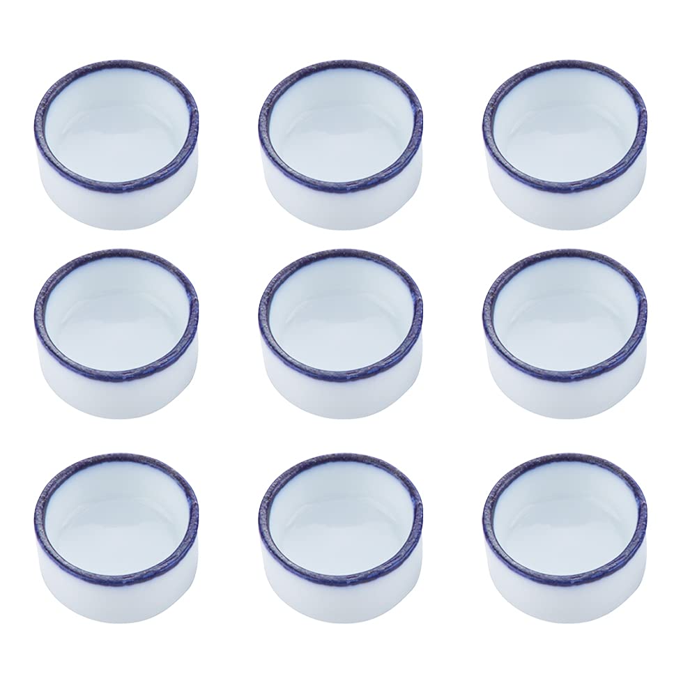 9 Pcs Spider Micro Water Bowl Tarantula Mini Ceramic Dish For Tarantula Spider Millipede Tiny Bugs (Small Size: 0.86 D, 0.43