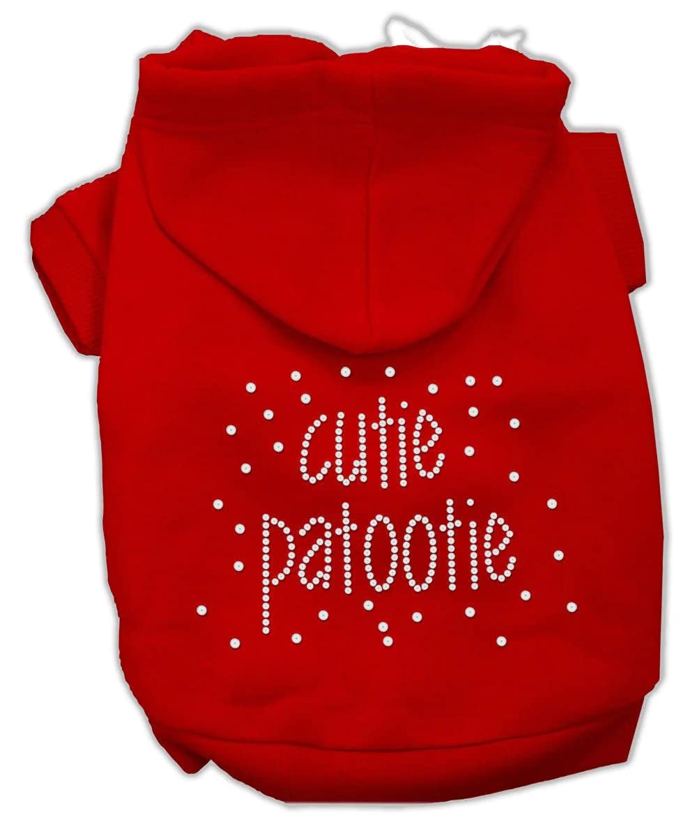 Mirage Pet Products 14-Inch Cutie Patootie Rhinestone Hoodies, Large, Red