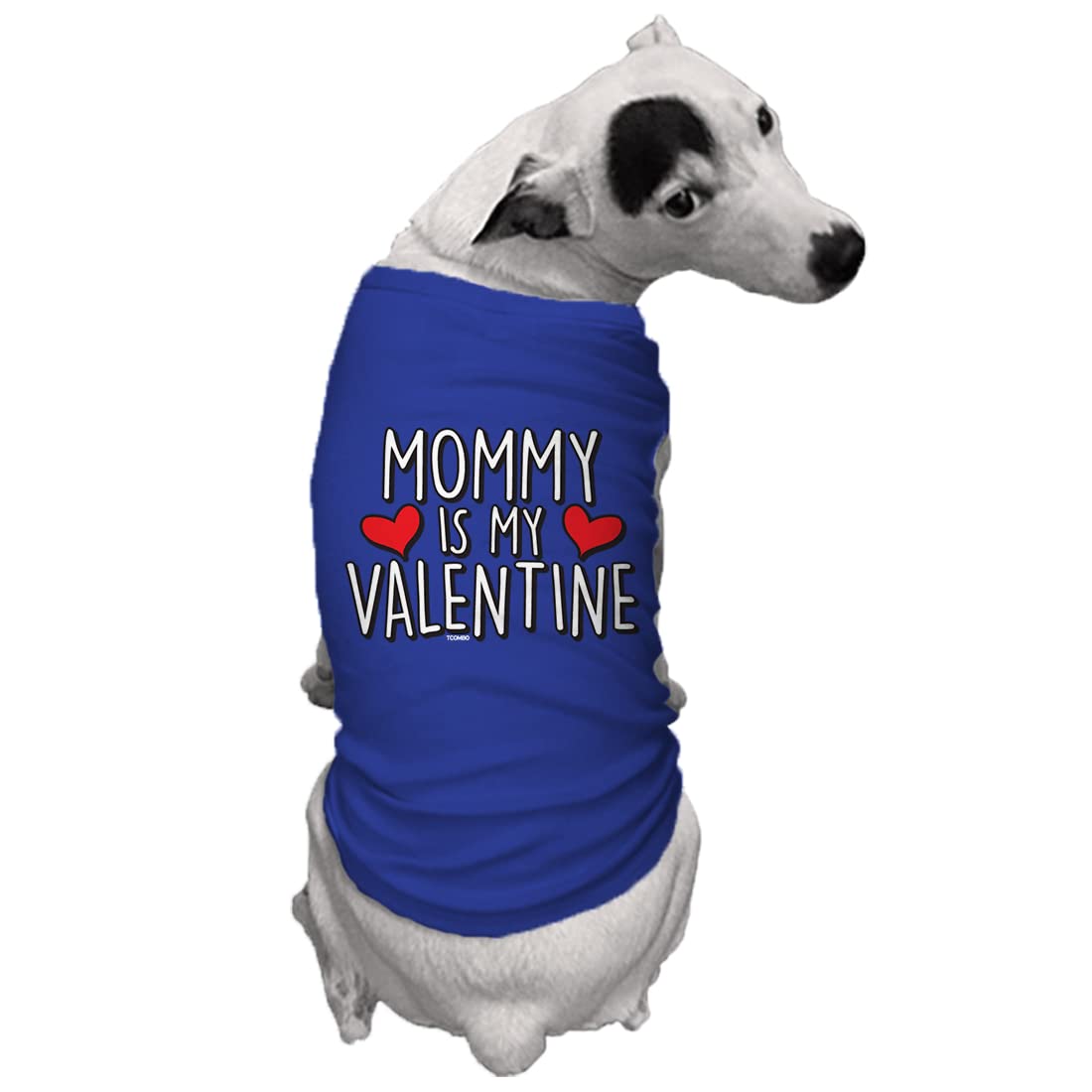 Mommy Is My Valentine Dog Shirt (Royal Blue, Large)