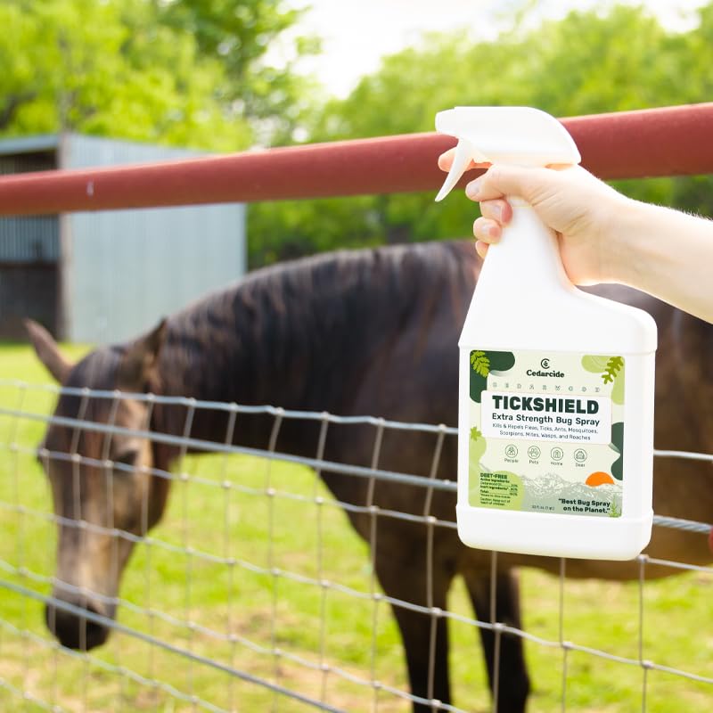Cedarcide Extra- Strength Tickshield | Deep Woods Cedar Oil Tick & Mosquito Repellent Spray Kills & Repels Ticks, Fleas, Chigger