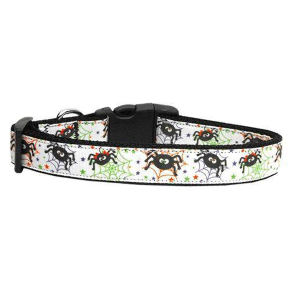 Halloween Pet Dog & Cat Nylon Collar or Leash &quot;Itsy Bitsy Spiders&quot; LG Collar
