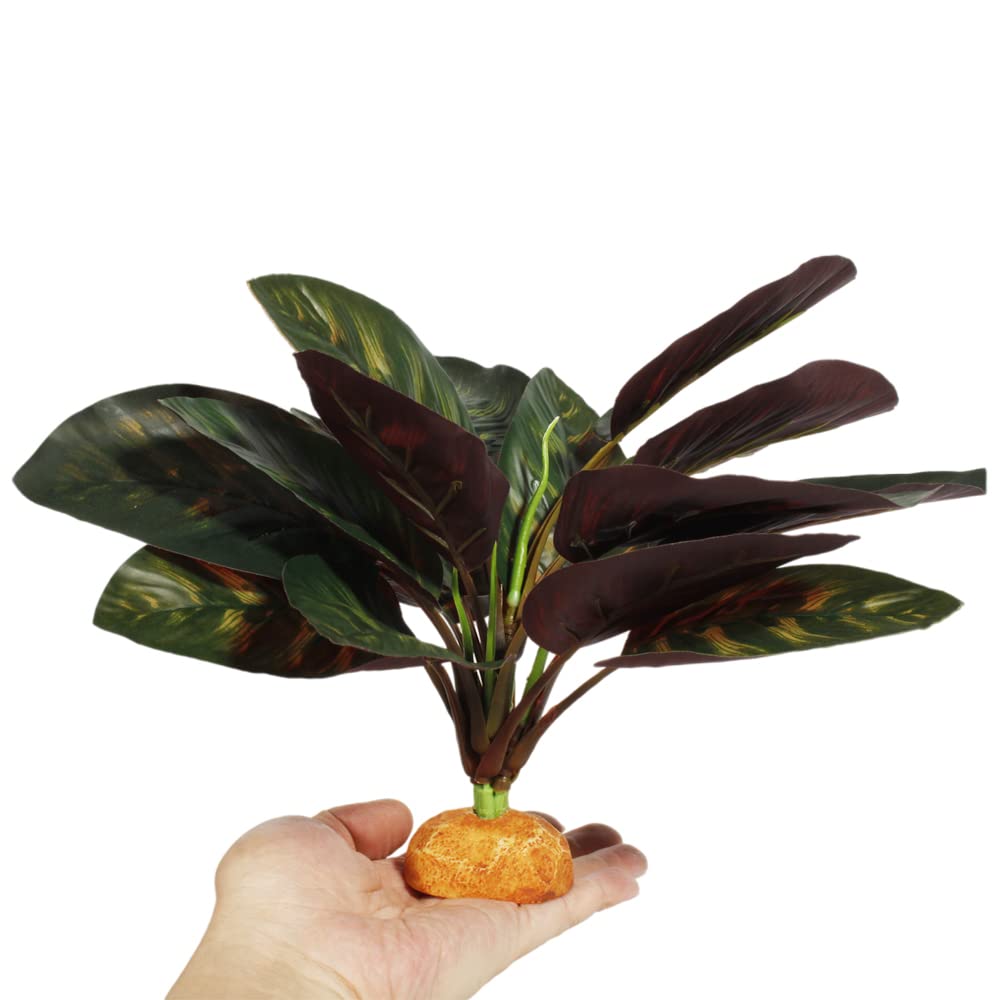 WOLEDOE Reptile Terrarium Decor Plants, Bearded Dragon Tank Accessories fit Crested Gecko Leopard Lizard Chameleon Ball Python S