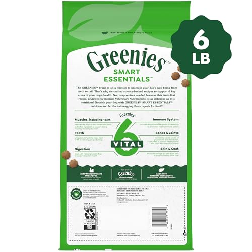 Greenies Sensitive Digestion & Skin Adult Dry Dog Food, Real Lamb & Brown Rice, 6 lb Bag