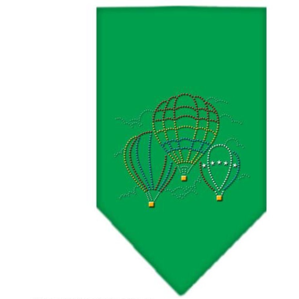 Pet and Dog Bandana Rhinestone, &quot;Hot Air Balloon&quot; Emerald Green Small