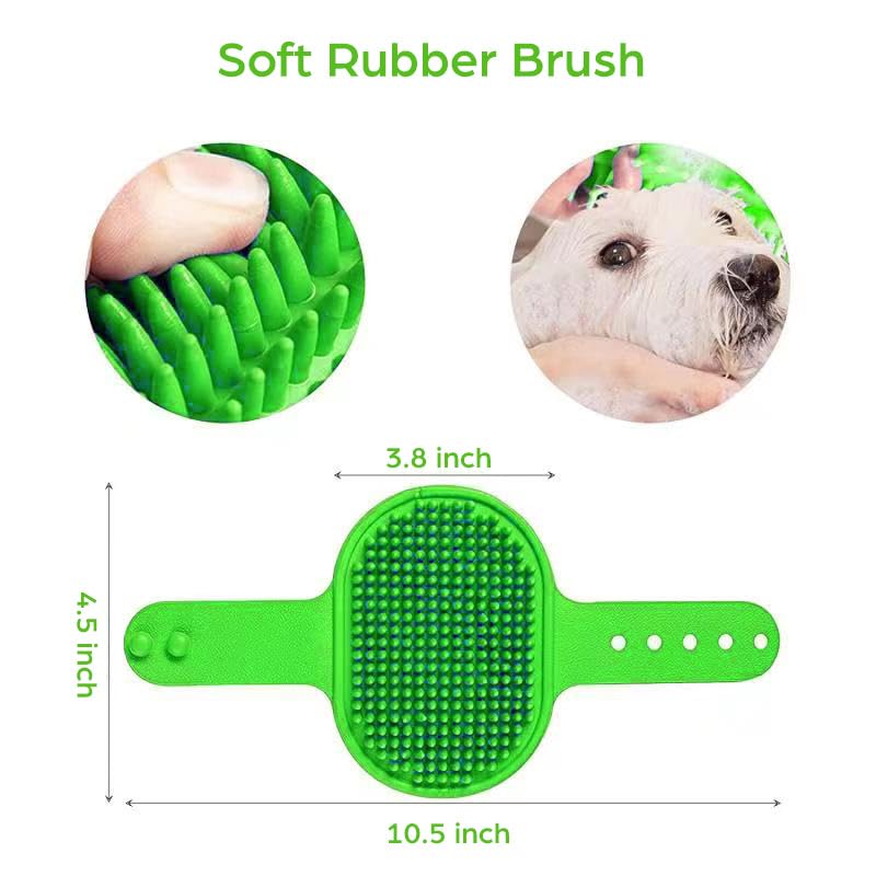 Paw Cleaner For Large Dogs With 3 Towels & Bath Brush, Muddy Foot Washer For Pets (Green)