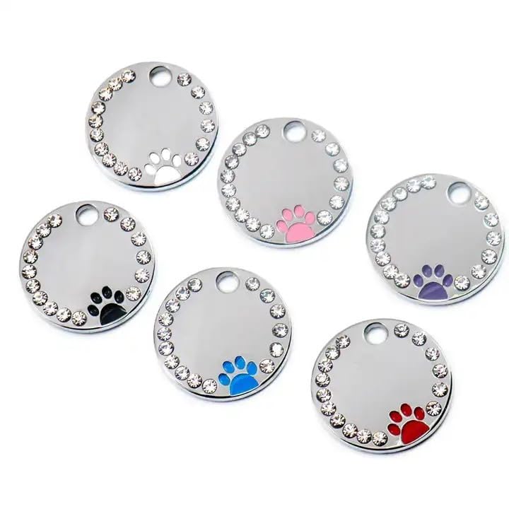 Personalized Dog/Cat Cute Paw Pet Id Tag With Unique Laser Engraving Name And Phone Number For Pet Collar Or Key Chain (Green)