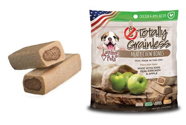 Loving Pets Totally Grainless - Chicken And Apple Meaty Chew Bones For Dogs (For Small Dogs Less Than 20 Lbs), 6Oz