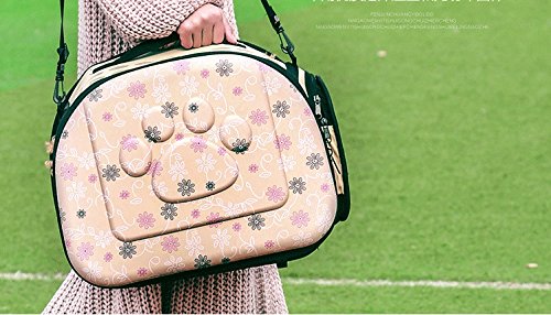 Foldable Pet Dog Cat Carrier Cage Collapsible Travel Kennel - Portable Pet Carrier Outdoor Shoulder Bag For Puppy Dog Cat Small Medium Large Animal (M, Beige)