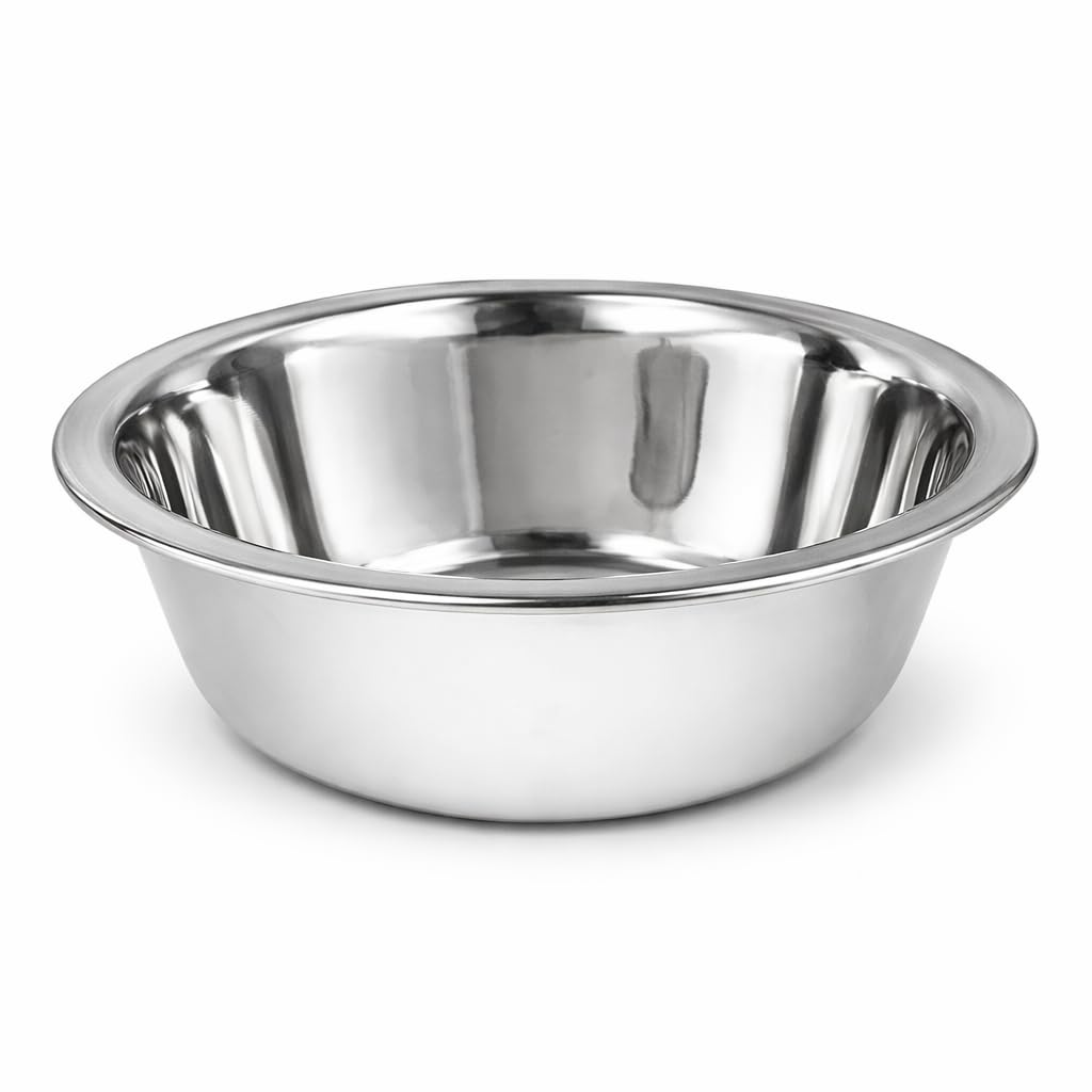 Tromso Stainless Steel Dog Bowl Dog Food Bowl 2500 Ml Medium Large Size Pet Feeding Bowl For Dogs And Cats Non Slip Durable Rust