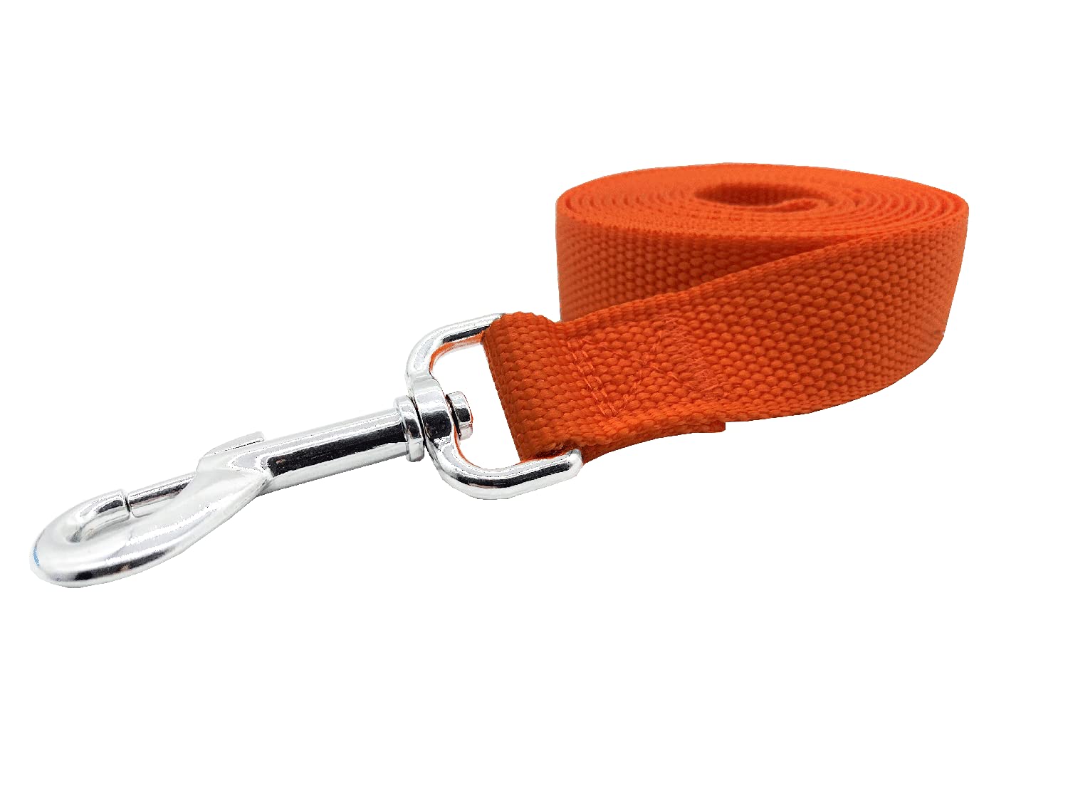 Nylon Dog Training Leash, Traction Rope, 4Ft /5 Foot /6 Feet Long, 5/8 Inch 3/4 Inch 1 Inch Wide, For Small And Medium Dogs (Orange, 1'' X 15 Ft)