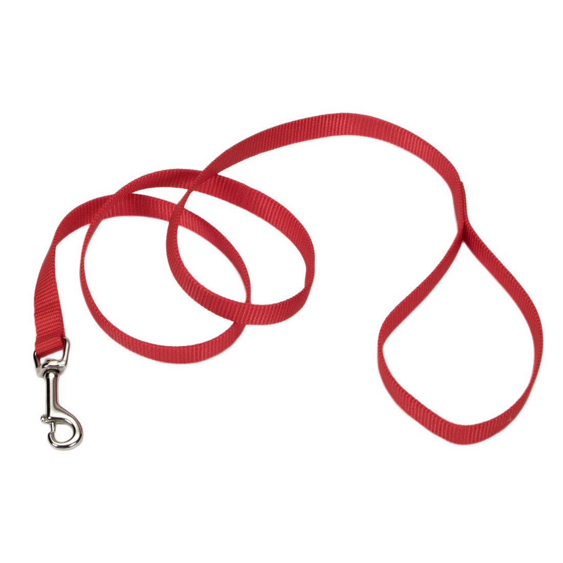 Coastal Pet Single-Ply Dog Leash - Sturdy Pet Leash - Comfortable & Stylish - Resists Fraying - Vibrant & Fade-Resistant Color - Red, 5/8' X 6'