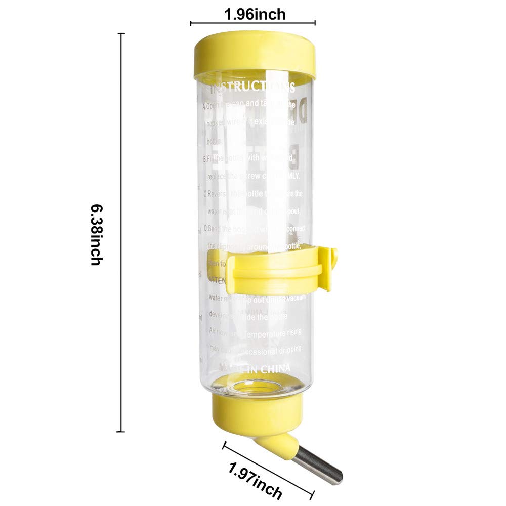 2Pcs 8.45 Oz No Drip Small Animal Water Bottle, Cage Water Bottles For Small Pet/Bunny/Ferret/Hamster/Guinea Pig/Rabbit