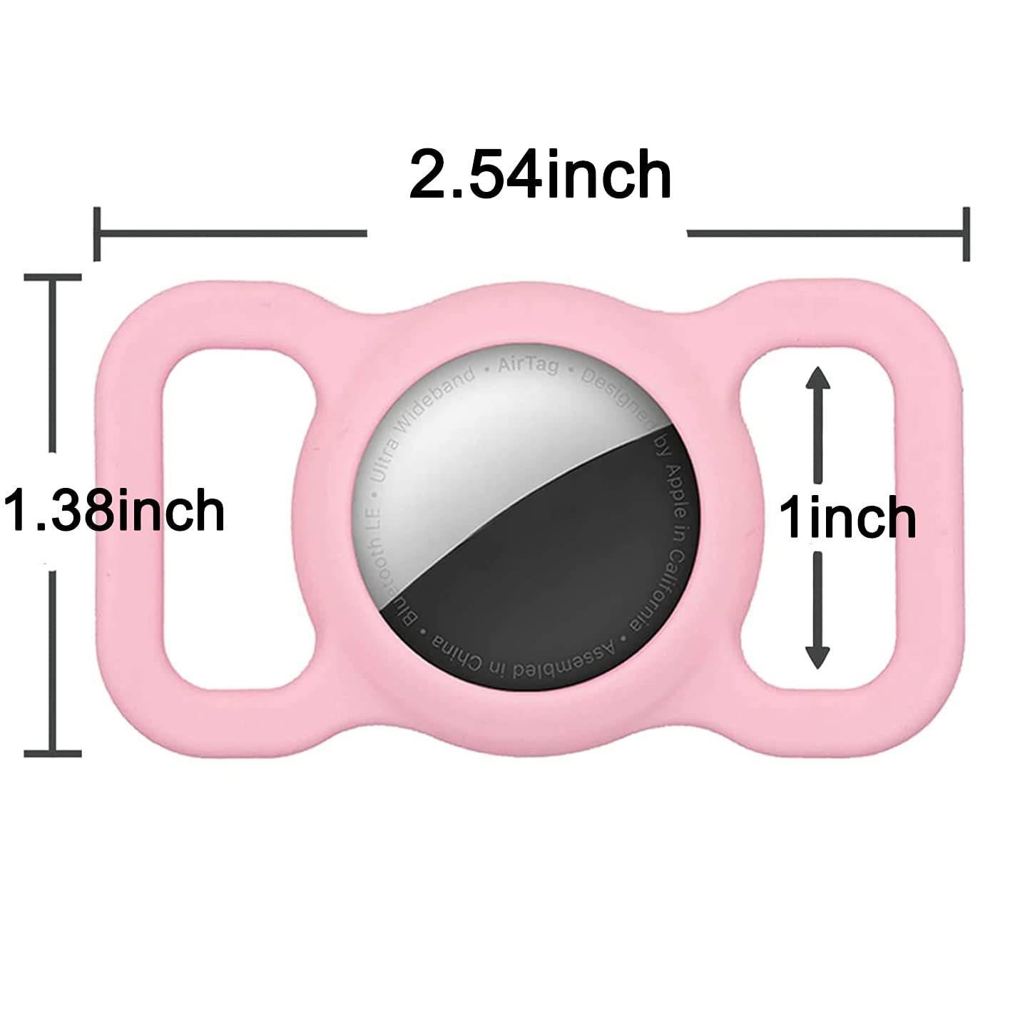Poivy Silicone Air Tag Collar Holder - Waterproof Protective Case for Dog & Cat GPS Tracking Accessories (1 Pack, Pink)