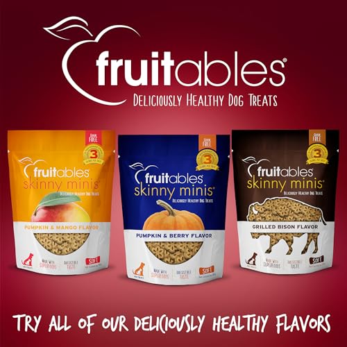 Fruitables Skinny Mini Dog Treats | Healthy Treats for Dogs | Low Calorie Training Treats | Free of Wheat, Corn and Soy | Apple