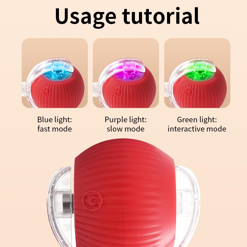 Marchul Interactive Cat Toys Ball, Automatic Moving Cat Toy For Bored Indoor Cats, Active Rolling Ball For Dogs, 360 Smart Pet T