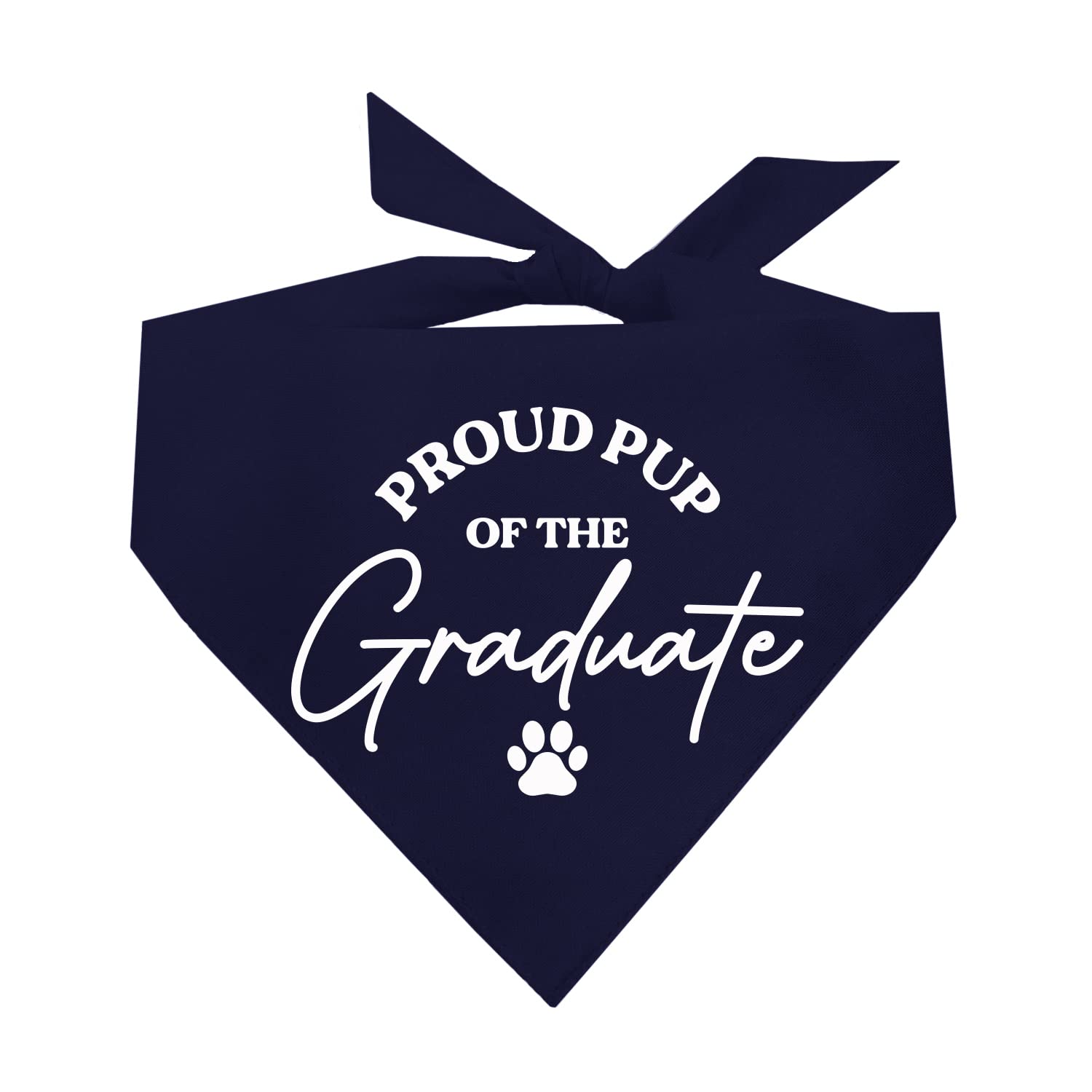 Proud Pup Of The Graduate Dog Bandana | 100% Cotton Triangle | Made In Usa | Graduation Prop | Class Of 2025 2026 2027 2028 |Nav