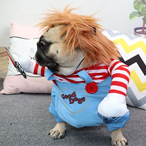 Pet Deadly Doll Dog Costume, Halloween Christmas Dog Costume Adjustable Dog & Cat Cosplay Costume For Small And Medium Pets(Xl)