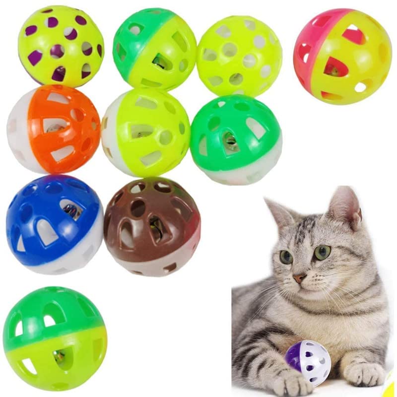 Dog Trust Cat Toy Ball with Bell, Pet Toy Cat Bell Ball Cat Toy with Bell Cat Jingle Balls for Cats Kitten, Plastic Cat Toys Jin